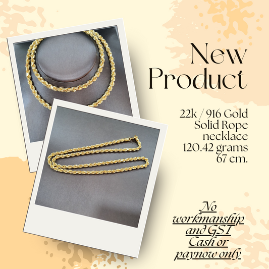 916 Gold Solid rope necklace