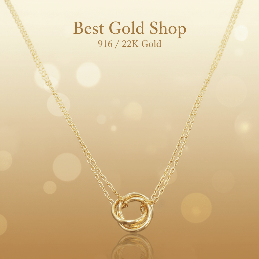 22k / 916 Gold 3 Ring Necklace by Best Gold ShopNecklacesBest Gold Shop