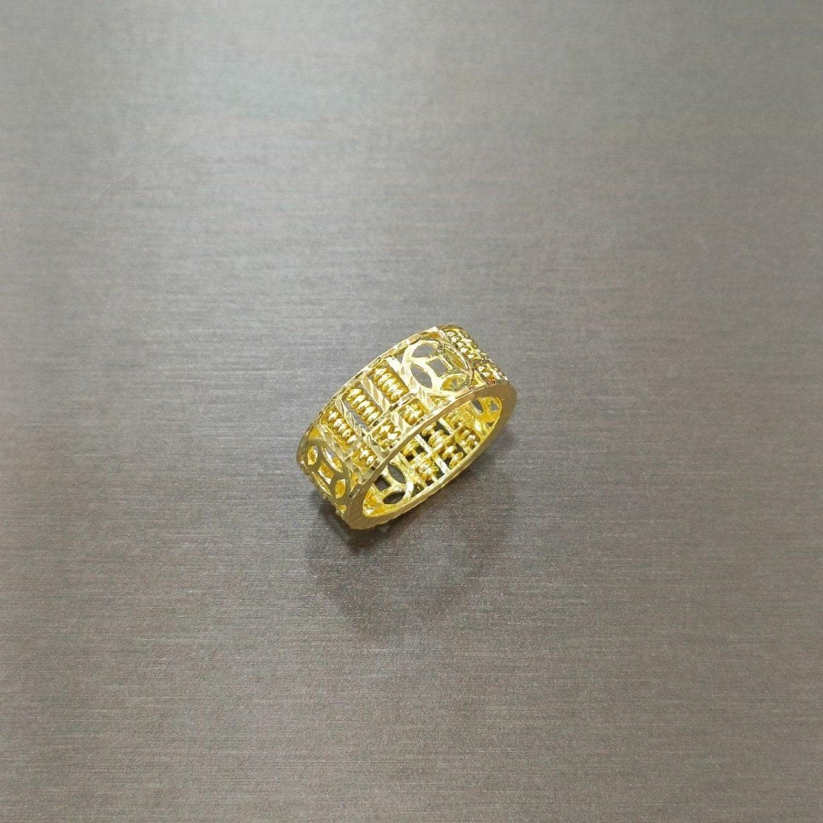 22K / 916 Gold Abacus Coin Ring Wide and Light by Best Gold Shop - 22k gold 22k gold ring 916 gold 916 gold