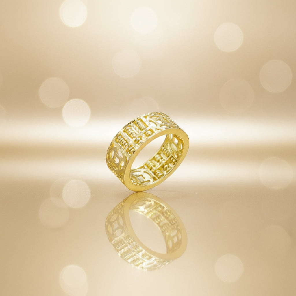 22K / 916 Gold Abacus Coin Ring Wide and Light by Best Gold Shop916 goldBest Gold Shop
