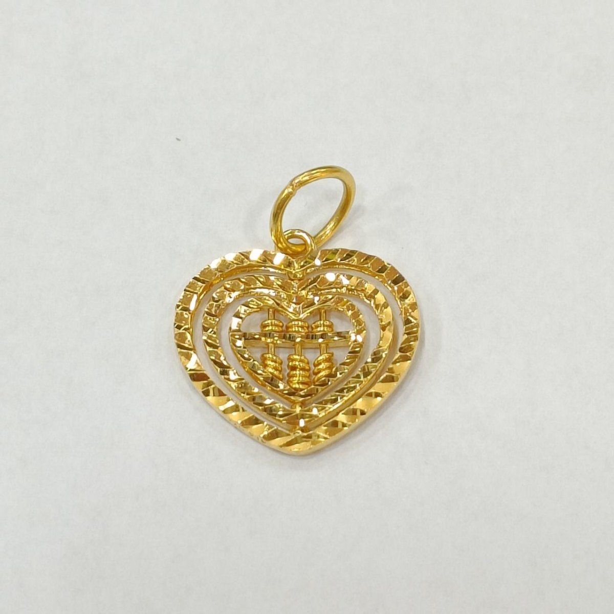 22k / 916 Gold abacus heart pendant by Best Gold Shop - 22k gold 22k Gold Charms 22k gold pendant Charms & Pendants