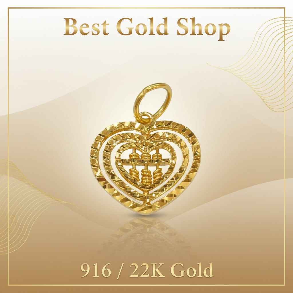 22k / 916 Gold abacus heart pendant by Best Gold ShopCharms & PendantsBest Gold Shop