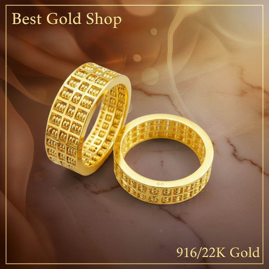22k / 916 Gold Abacus Ring (Side Smooth Finish) V4 by Best Gold ShopRingsBest Gold Shop