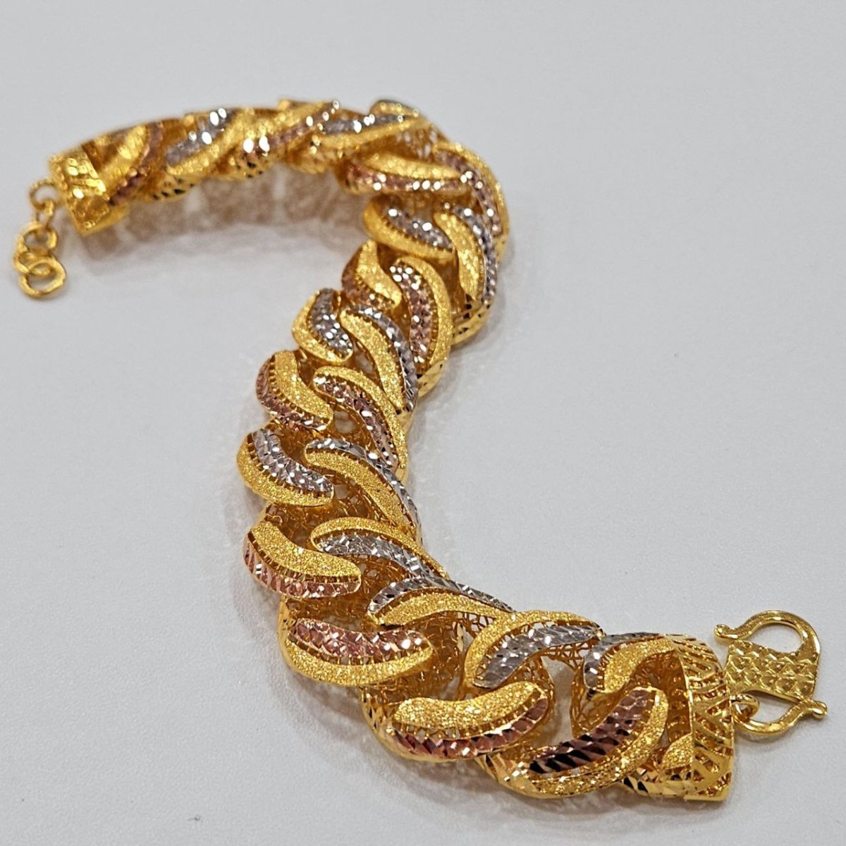 22k / 916 Gold Adira 3 Tone Bracelet by Best Gold Shop - 22k gold 22k gold bracelet 916 gold Bracelets