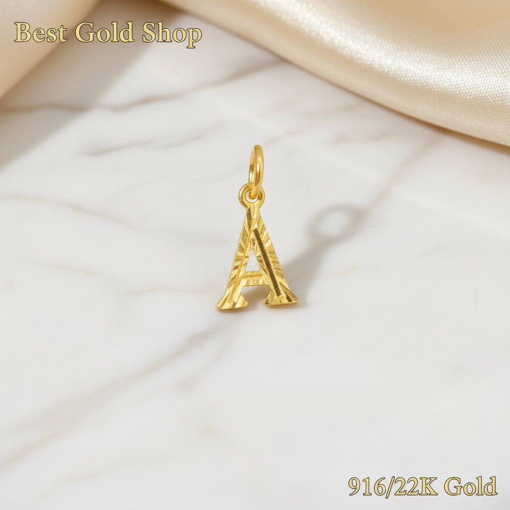 916 Gold Alphabet Pendant V3 by Best Gold ShopCharms & PendantsBest Gold Shop