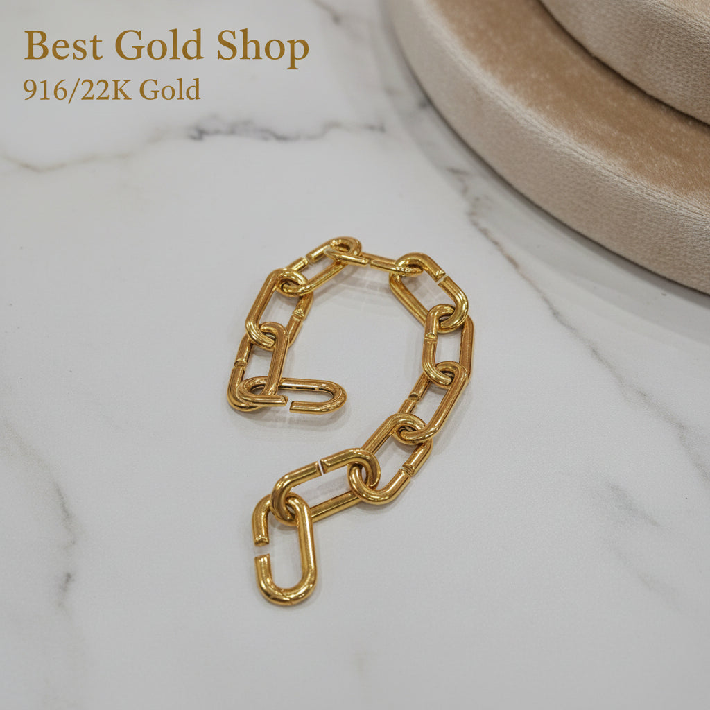 22k / 916 Gold Anchor Link Bracelet Bold with Elegant designBraceletsBest Gold Shop