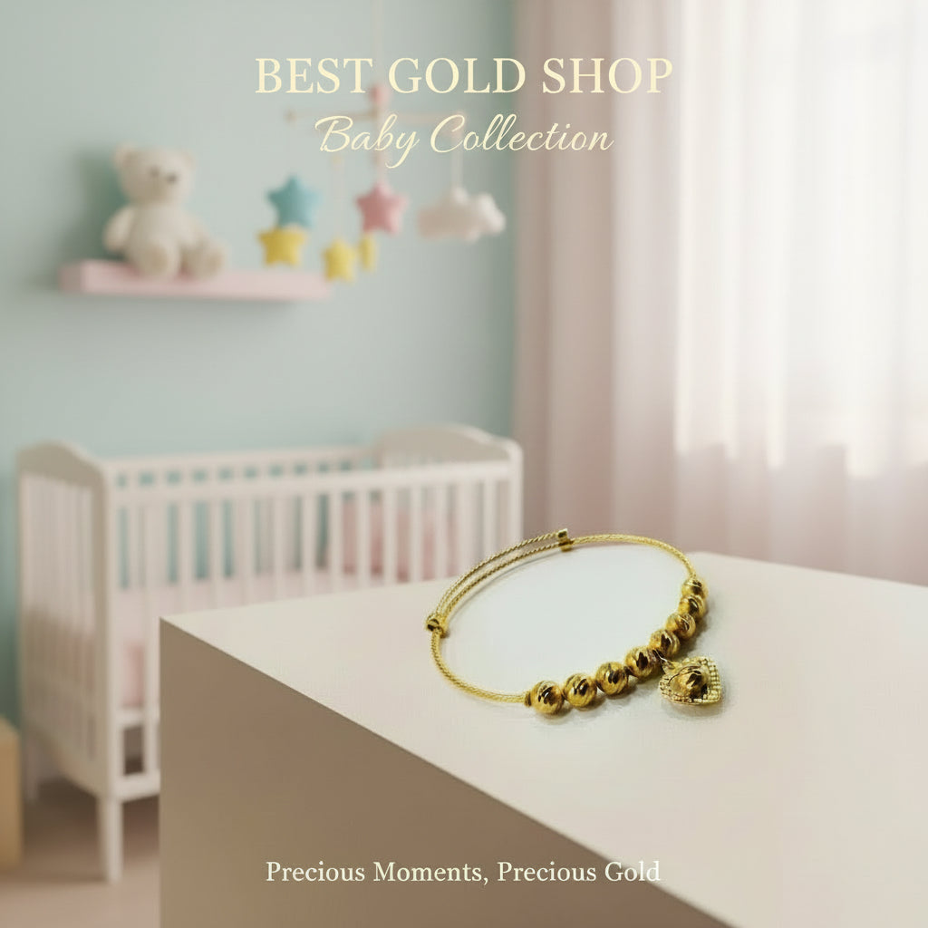 22k / 916 Gold Baby Bangle slim Design 4BraceletsBest Gold Shop