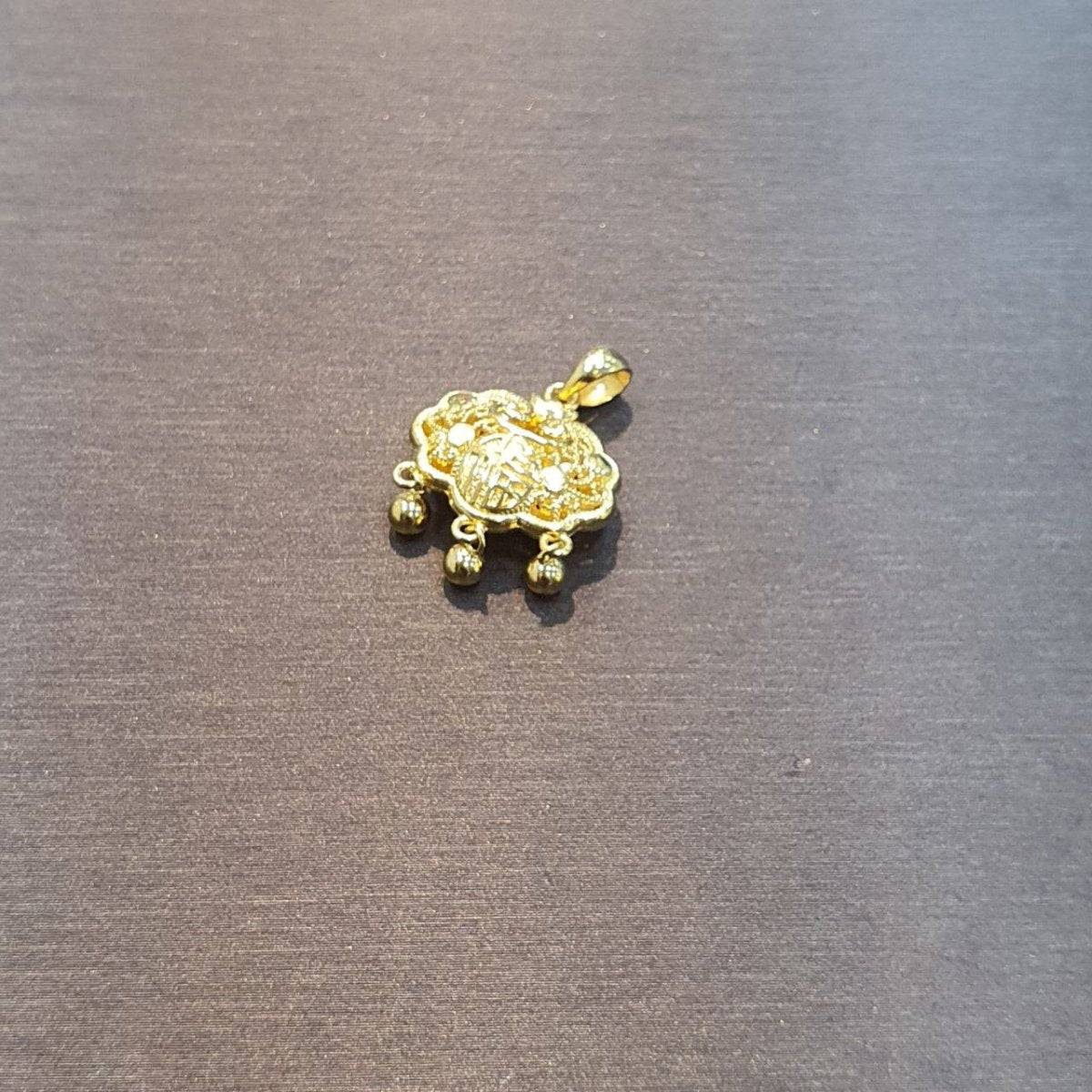 22k / 916 Gold Baby Lock with Dangling Ball Pendant - Best Gold Shop 22k gold 22k gold pendant 916 gold Charms & Pendants