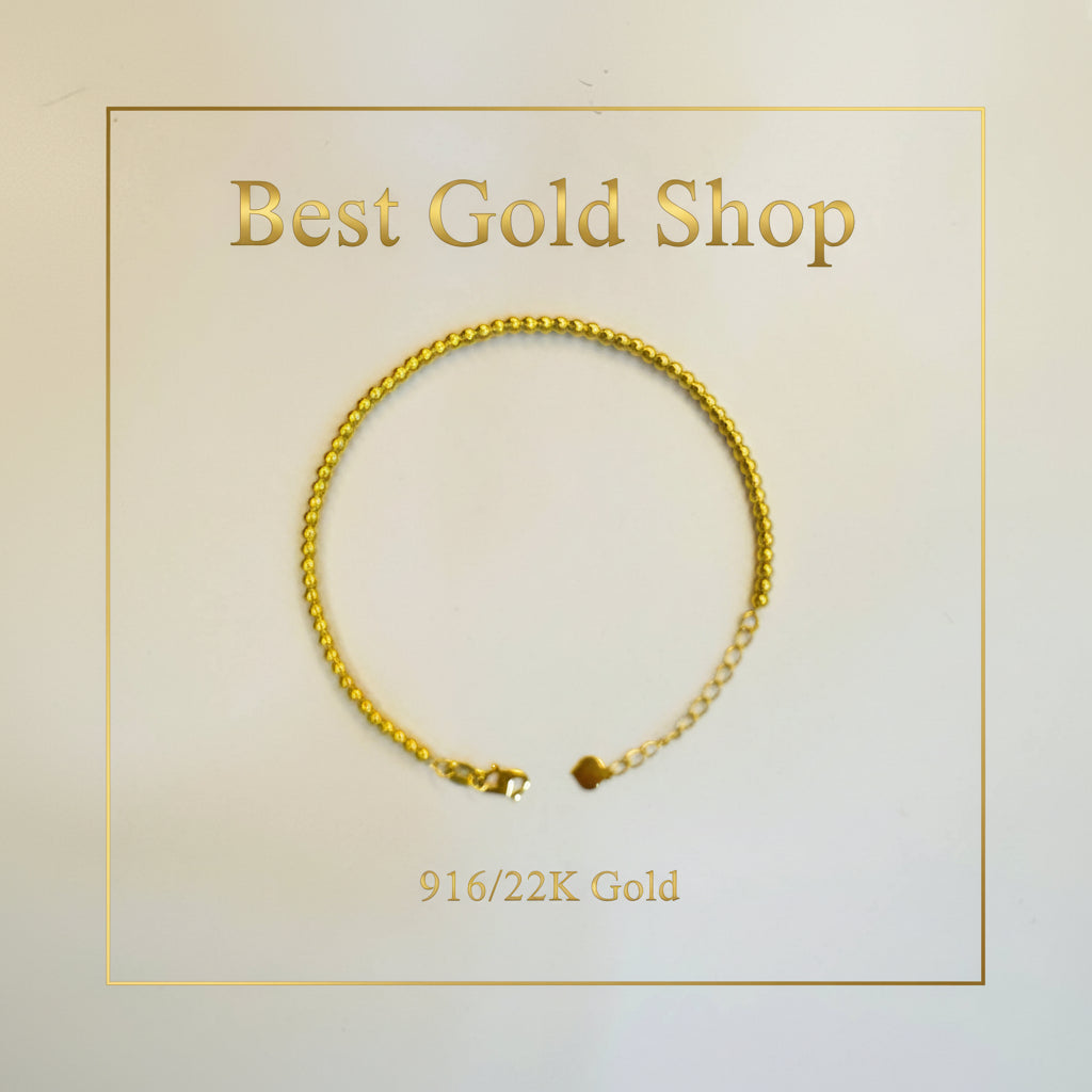 22k / 916 Gold Bead Bracelet Light WeightBraceletsBest Gold Shop