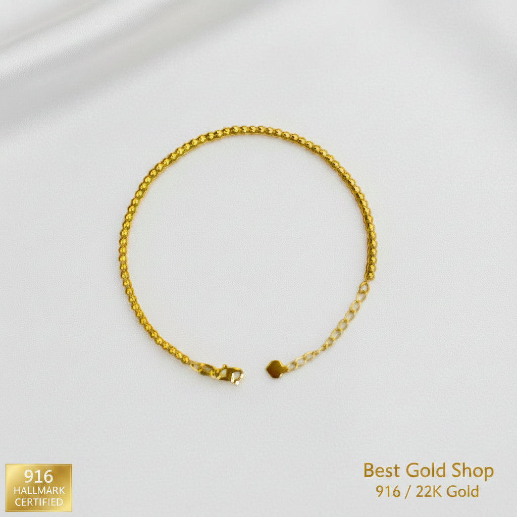 22k / 916 Gold Bead Bracelet Light WeightBraceletsBest Gold Shop