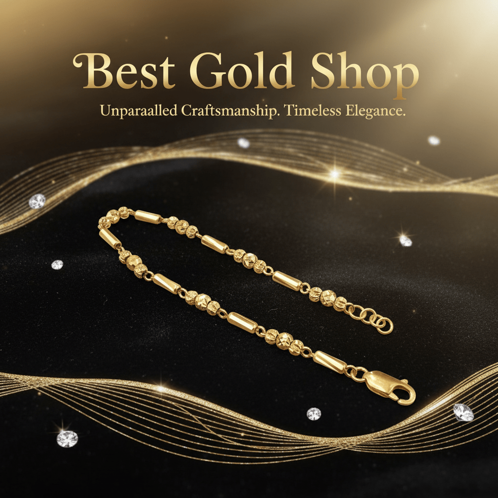 22k / 916 Gold Bead with Bar Bracelet V2 - 22k gold 22k gold bracelet 916 gold Bracelets