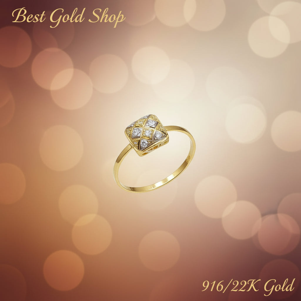 22k / 916 Gold Biscot Ring Version 1 (2 Tone)RingsBest Gold Shop
