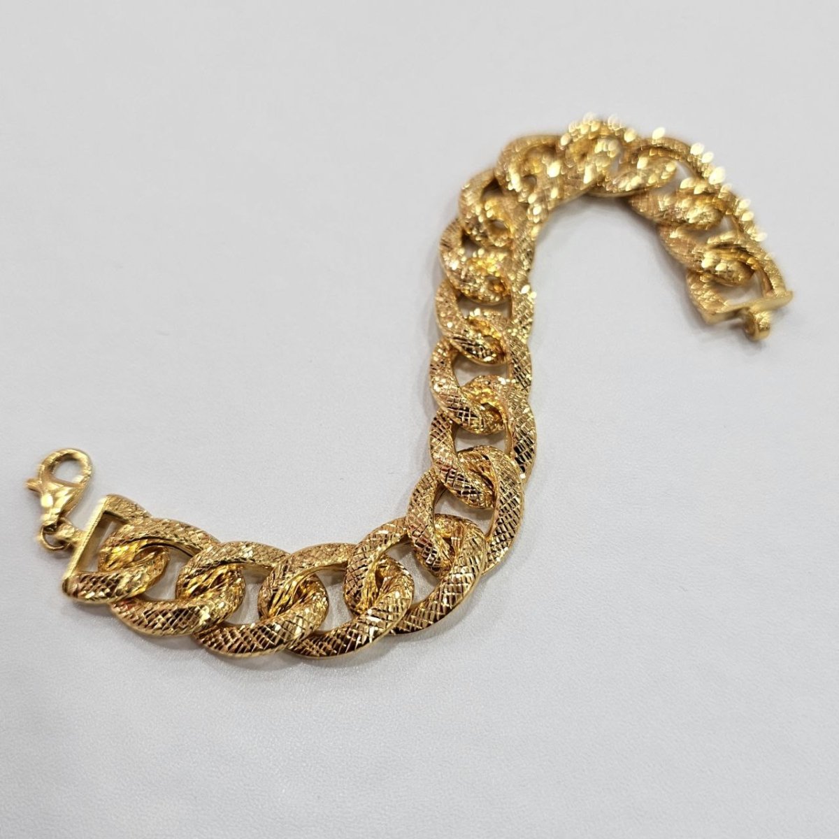 22K / 916 Gold Bold Cuban Textured Bracelet by Best Gold ShopBraceletsBest Gold Shop
