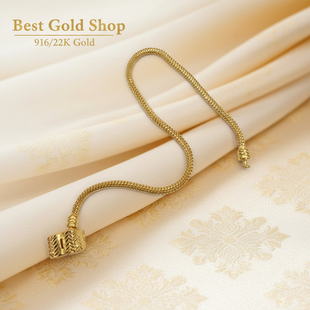 22k / 916 Gold Charm Cutting OVAL Bracelet by Best Gold ShopBraceletsBest Gold Shop