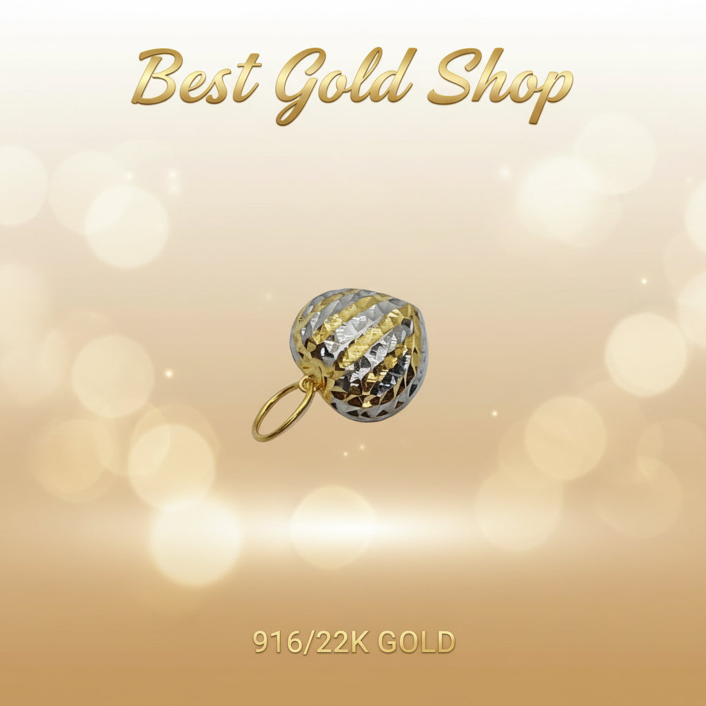 22k / 916 gold cutting heart Large Pendant by Best Gold Shop916 goldBest Gold Shop
