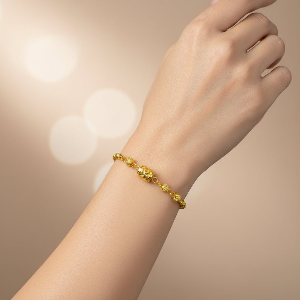 22k / 916 Gold Cutting Shiny Barrel BraceletBraceletsBest Gold Shop