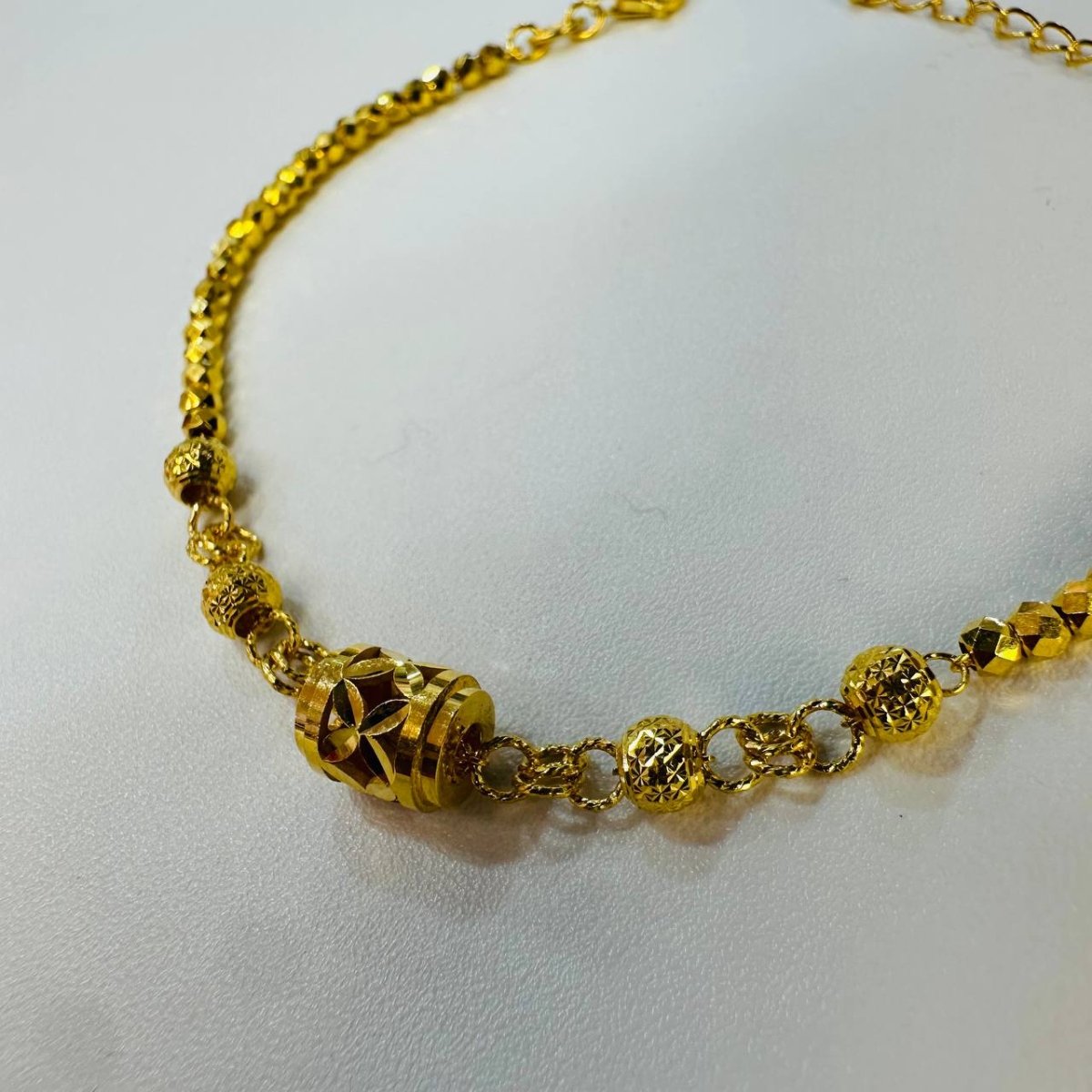 22k / 916 Gold Cutting Shiny Barrel Bracelet - Best Gold Shop 22k gold 22k gold bracelet 916 gold Bracelets