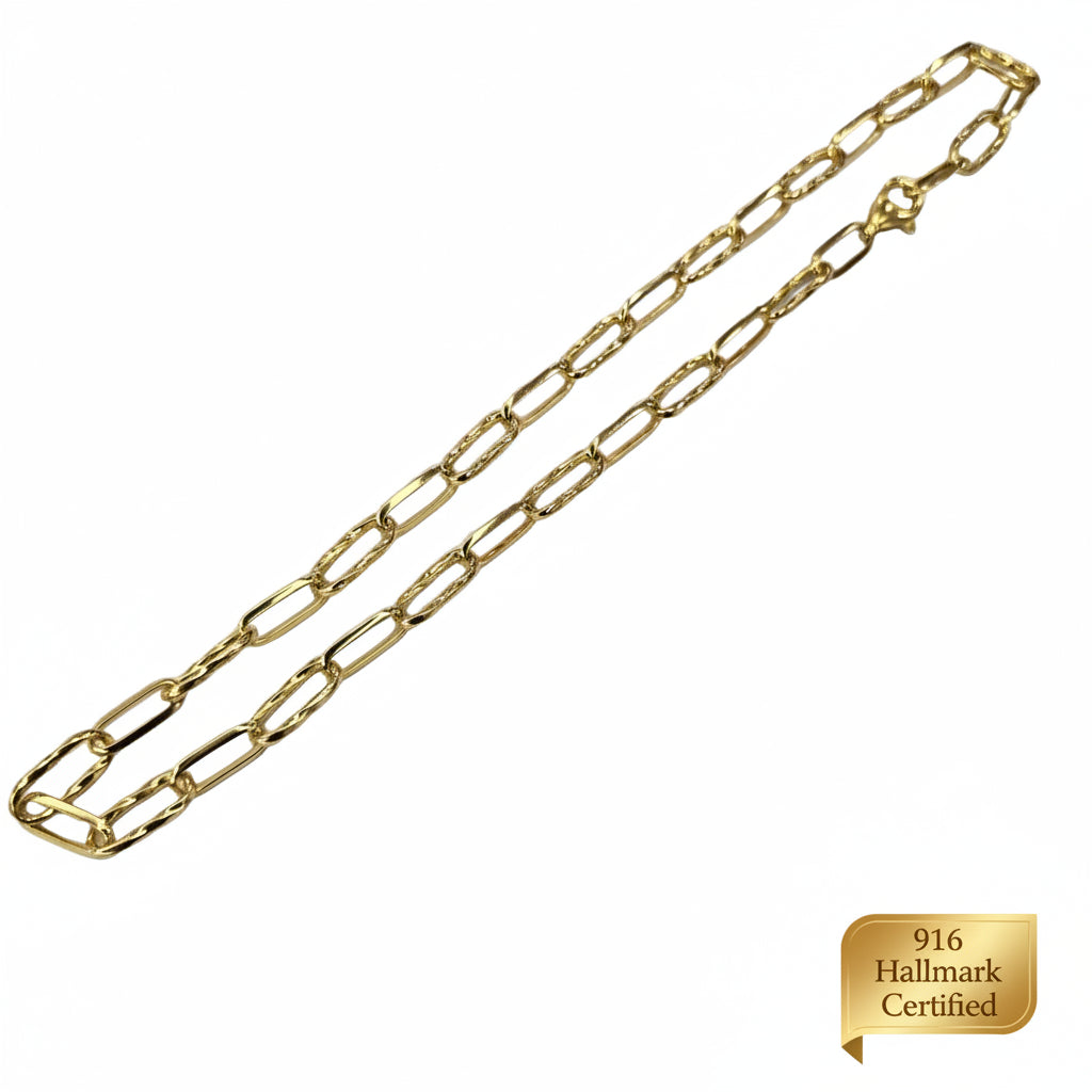 22k / 916 Gold Diamond Cutting Link Necklace by Best Gold ShopBraceletsBest Gold Shop