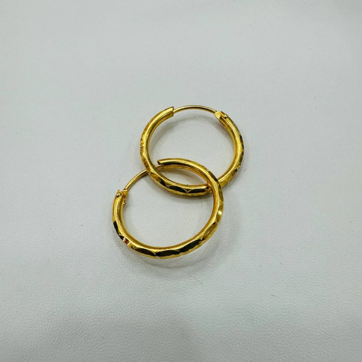 22k / 916 Gold Diamond Cutting Loop Earring by Best Gold Shop - 22k gold 22k gold earring 916 gold Earrings