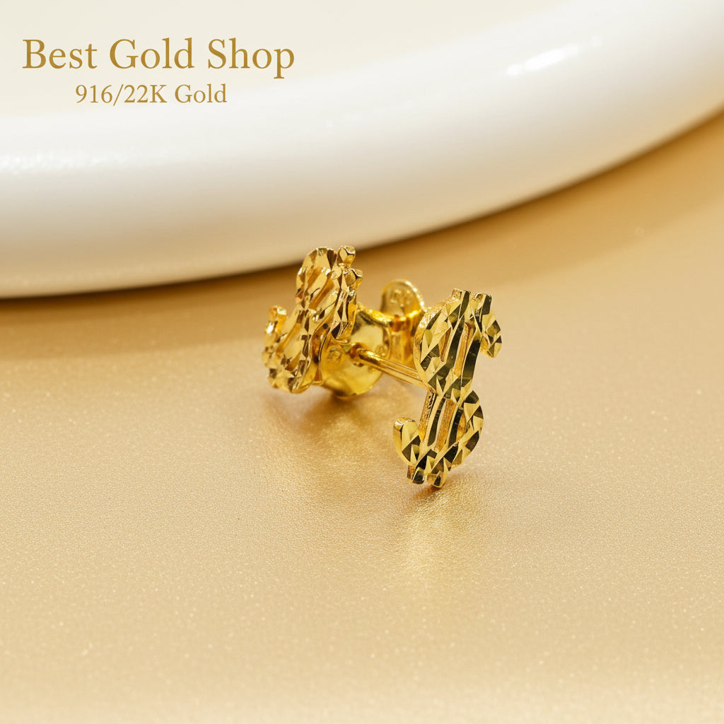 22k / 916 gold dollar Earring by Best Gold ShopEarringsBest Gold Shop