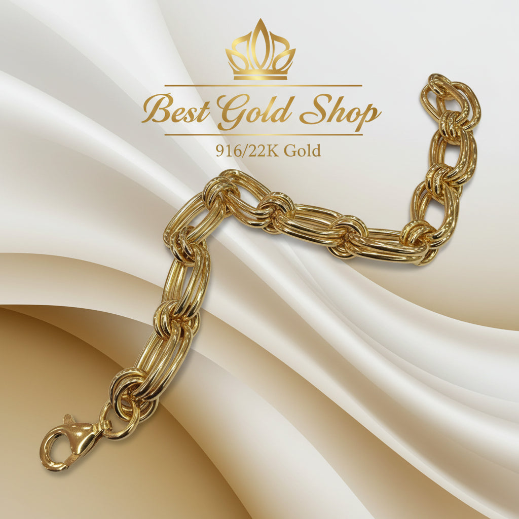 22k / 916 Gold Double Link Bracelet by Best Gold ShopBraceletsBest Gold Shop