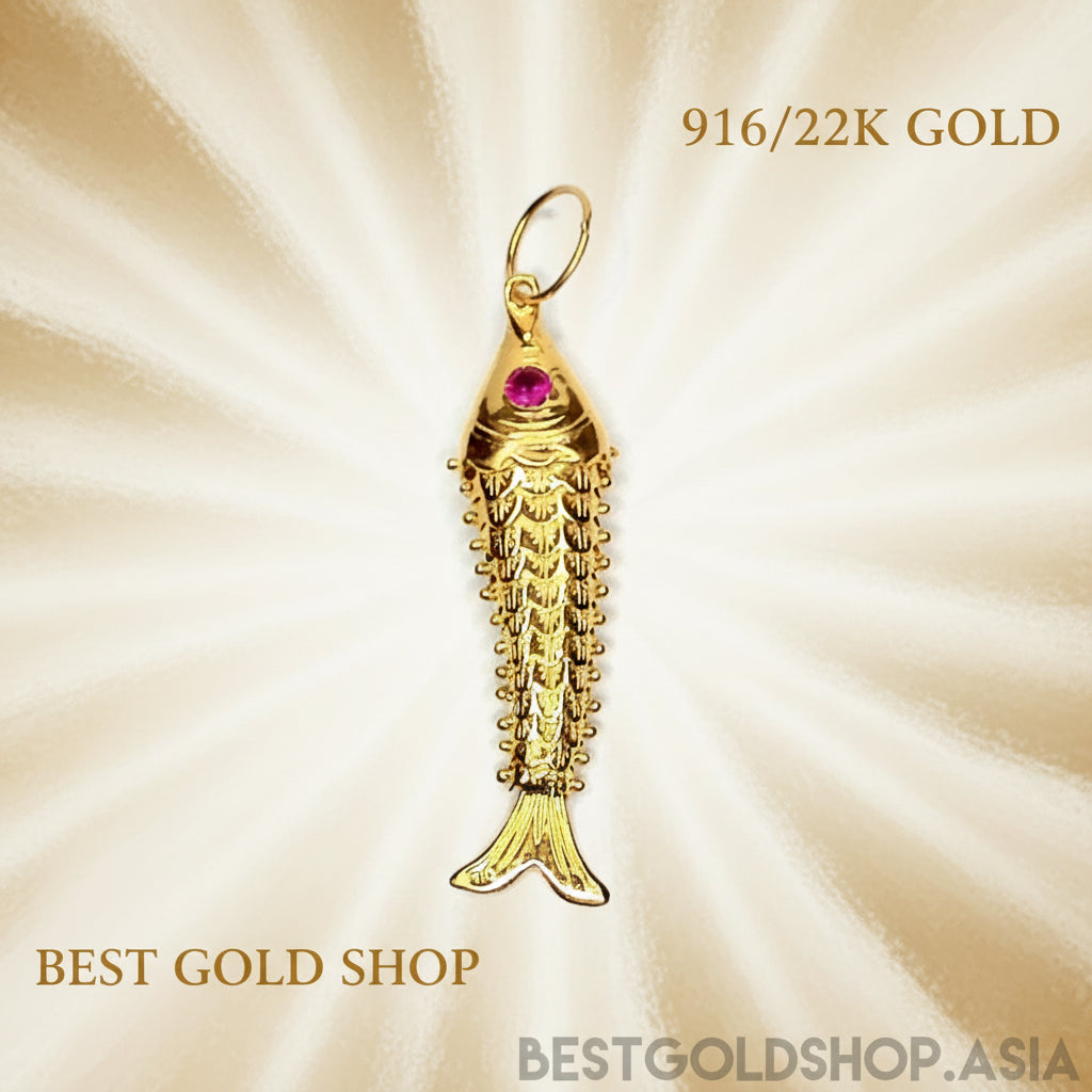 22k / 916 Gold Fighting Fish Pendant Different Size by Best Gold ShopCharms & PendantsBest Gold Shop