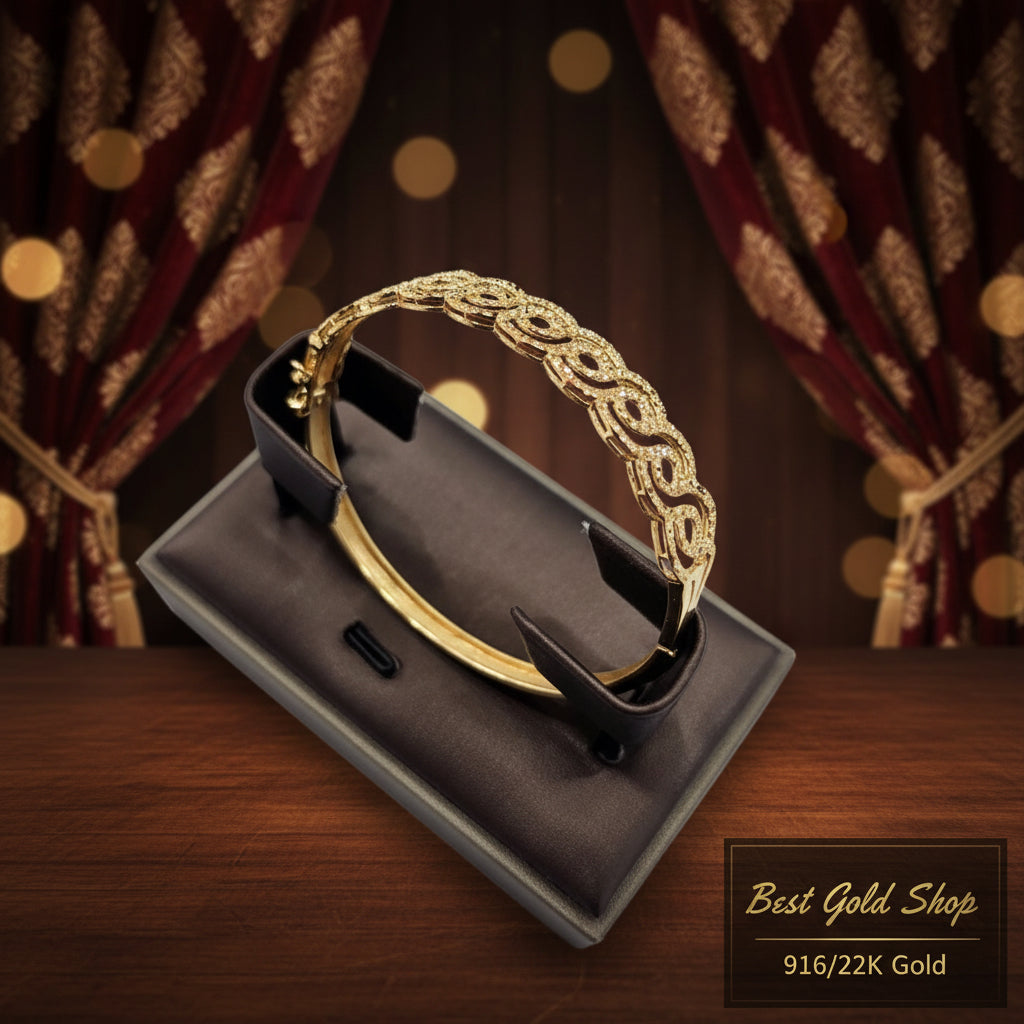 22k / 916 Gold Filigree Elegance Bangle by Best Gold ShopBraceletsBest Gold Shop