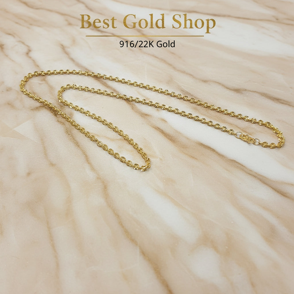 22k / 916 Gold Floral Chain / necklace by Best gold ShopNecklacesBest Gold Shop