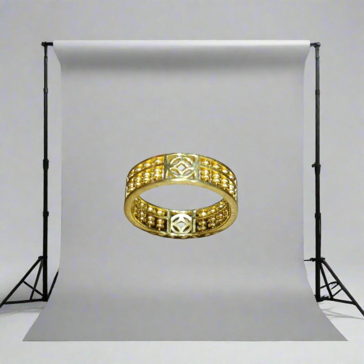 22k / 916 Gold Full Abacus Ring with coin design Smooth V3 by Best Gold Shop - 22k gold 22k gold ring 916 gold Rings