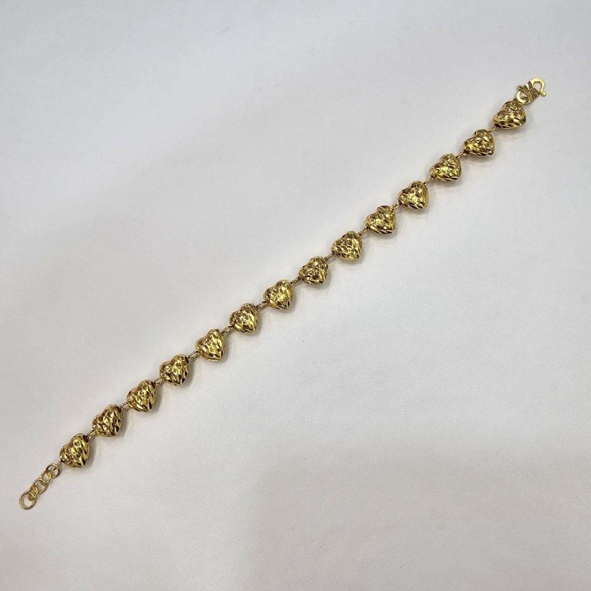 22k / 916 Gold Full Shiny Heart Bracelet Cantik - Best Gold Shop 22k gold 22k gold bracelet 916 gold Bracelets