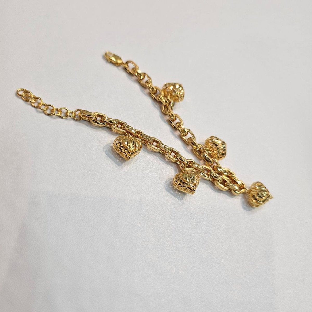 22k / 916 Gold Golden Heart Charm BraceletBraceletsBest Gold Shop