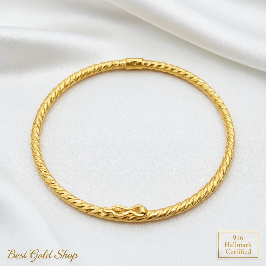 22k / 916 Gold Golden Twist Eternity Bangle Simple and ElegantbangleBest Gold Shop