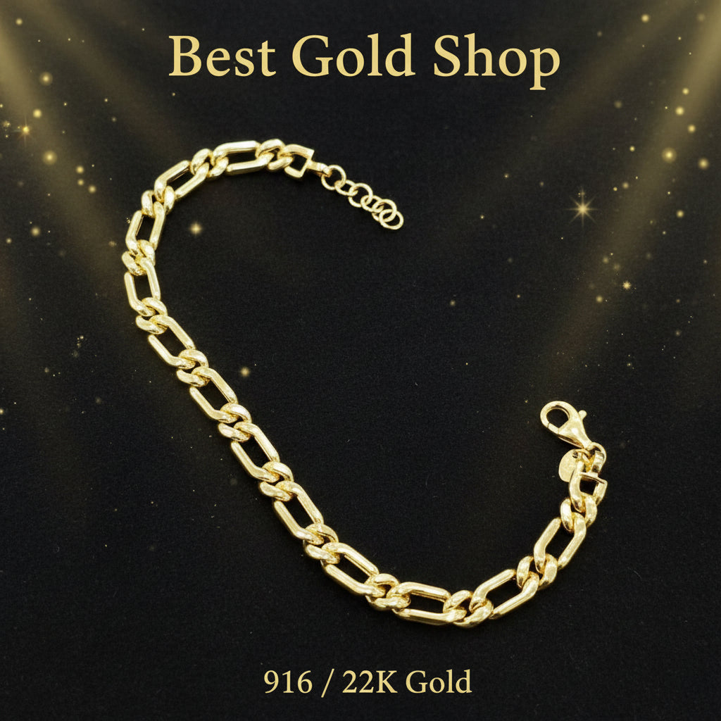 22k / 916 Gold Golden Unity Link Bracelet by Best Gold ShopBraceletsBest Gold Shop
