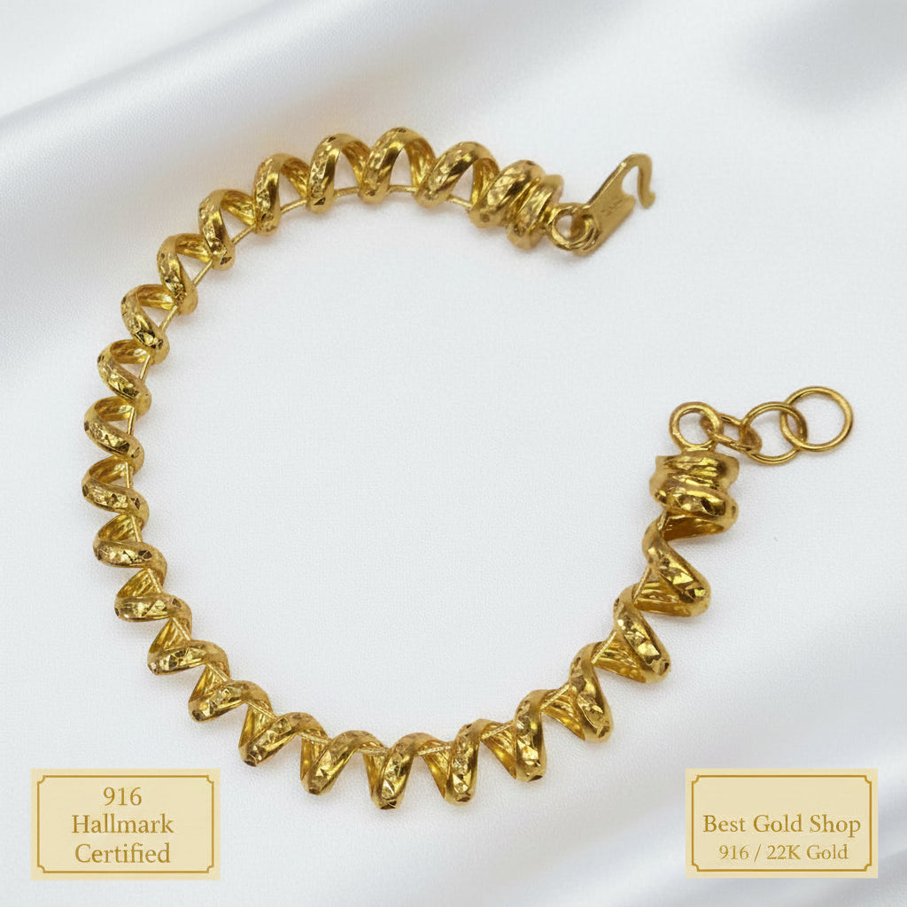 22k / 916 Gold Hair Rubber Band Design BangleBraceletsBest Gold Shop