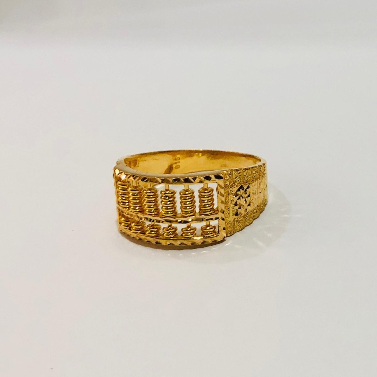 22k / 916 Gold Half Abacus Ring Wide by Best Gold Shop - 22k gold 22k gold ring 916 gold 916 gold