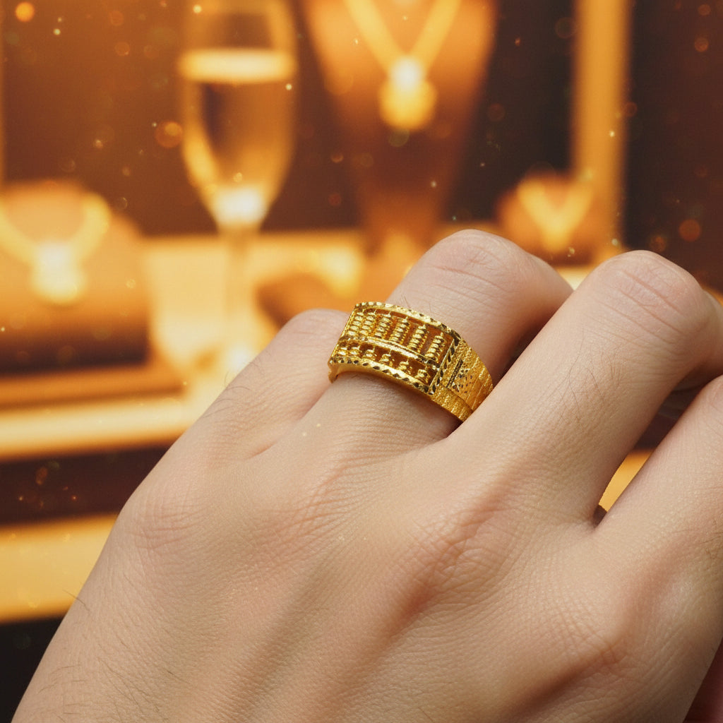 22k / 916 Gold Half Abacus Ring Wide by Best Gold Shop916 goldBest Gold Shop