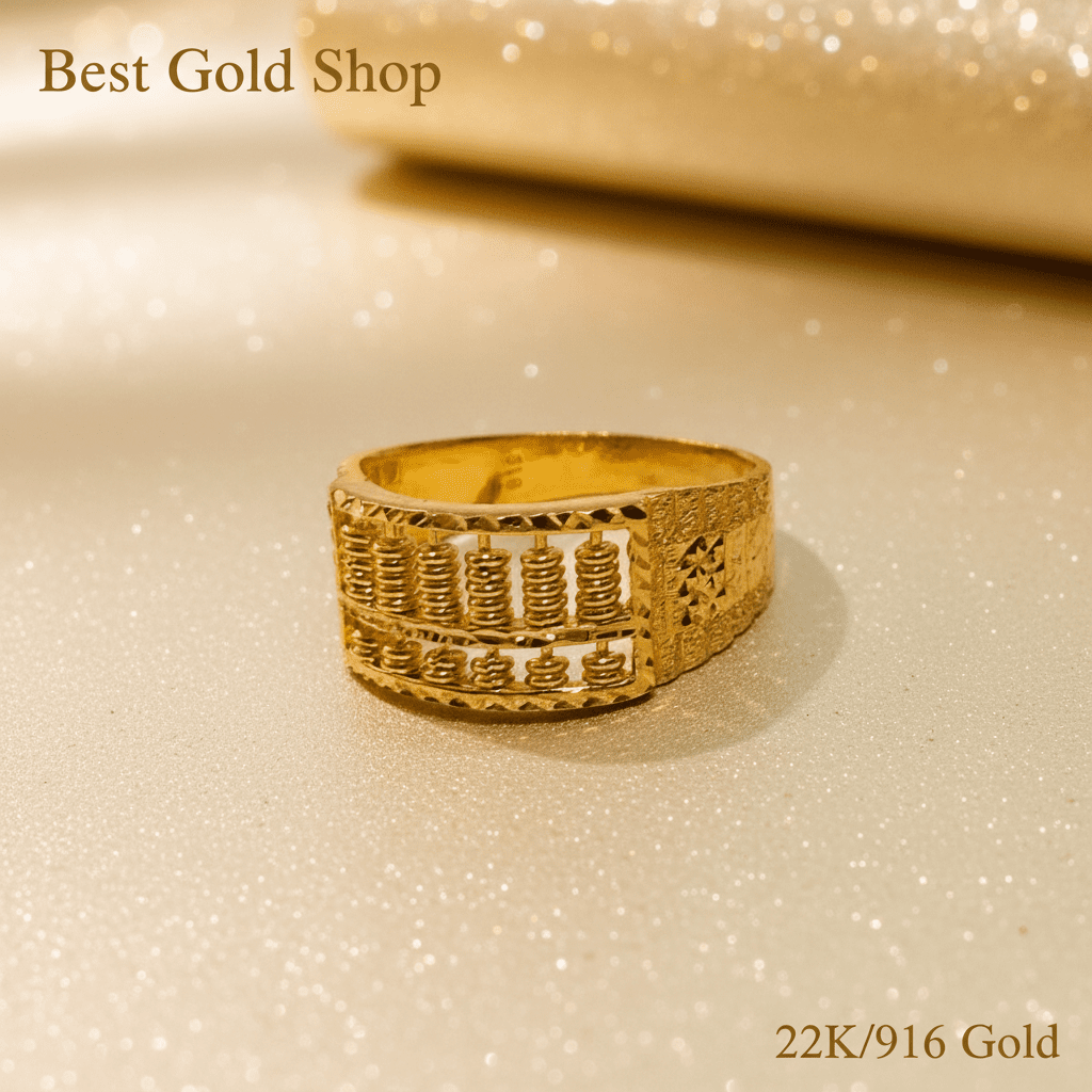 22k / 916 Gold Half Abacus Ring Wide by Best Gold Shop916 goldBest Gold Shop