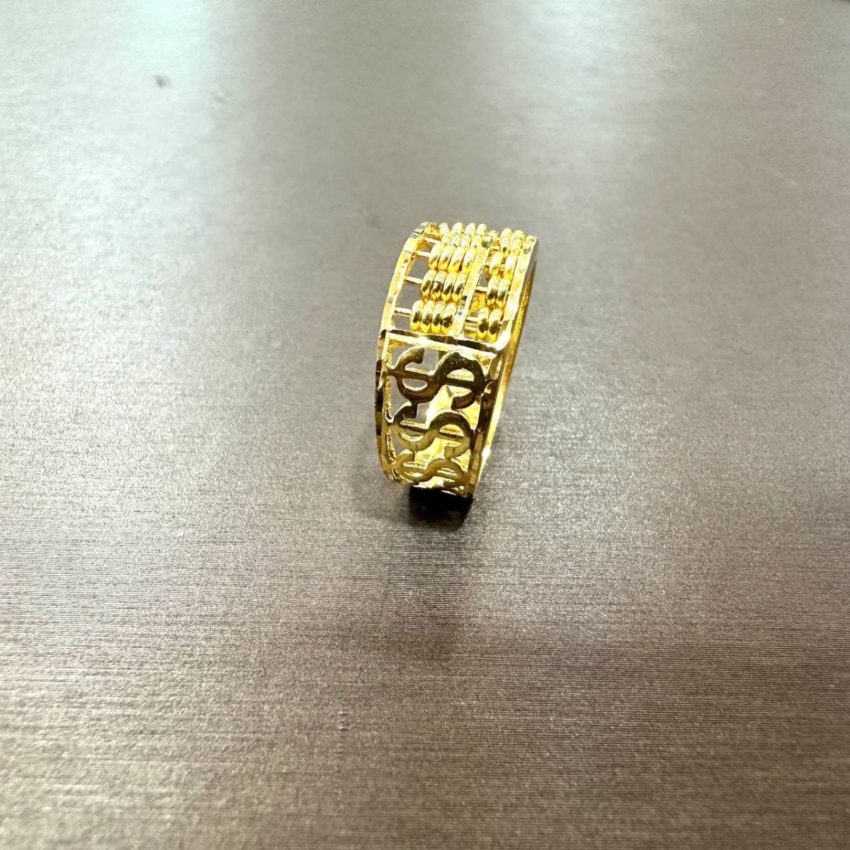 22k / 916 Gold Half Abacus with Dollar sign Ring by Best Gold Shop - 22k gold 22k gold ring 916 gold Rings