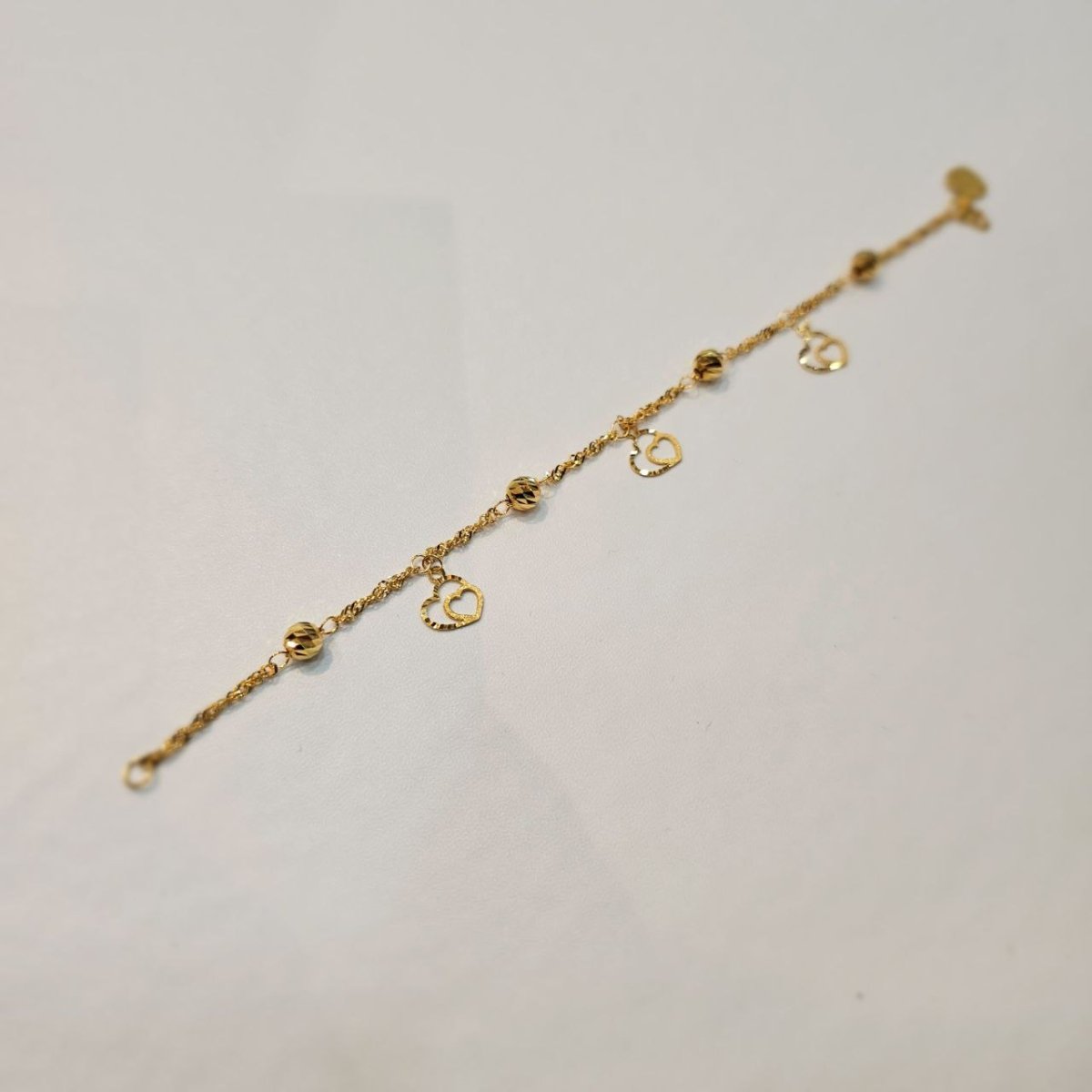 22k / 916 Gold Heart Charm Bracelet - 22k gold 22k gold bracelet 916 gold Bracelets