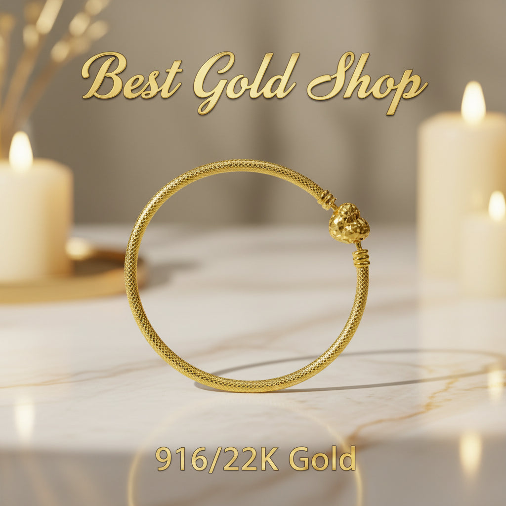 22k / 916 Gold Heart Cutting Bangle by Best Gold ShopBraceletsBest Gold Shop