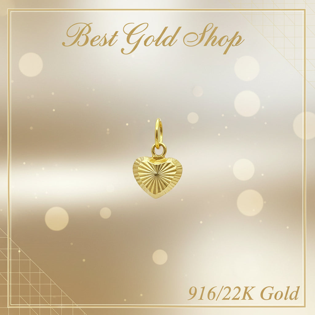 22k / 916 Gold Heart Cutting Pendant V5 by Best Gold ShopCharms & PendantsBest Gold Shop