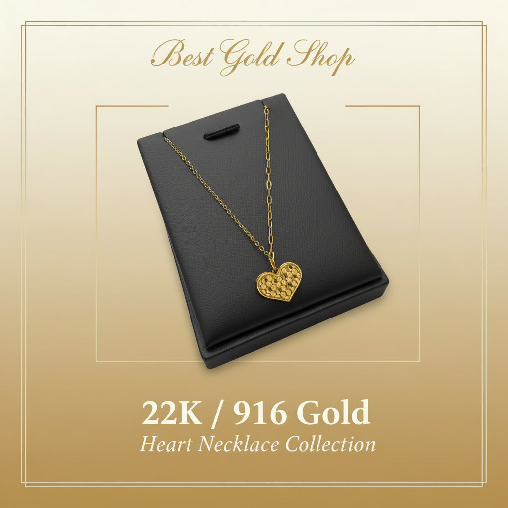22k / 916 Gold Heart Necklace V2 By Best Gold ShopNecklacesBest Gold Shop