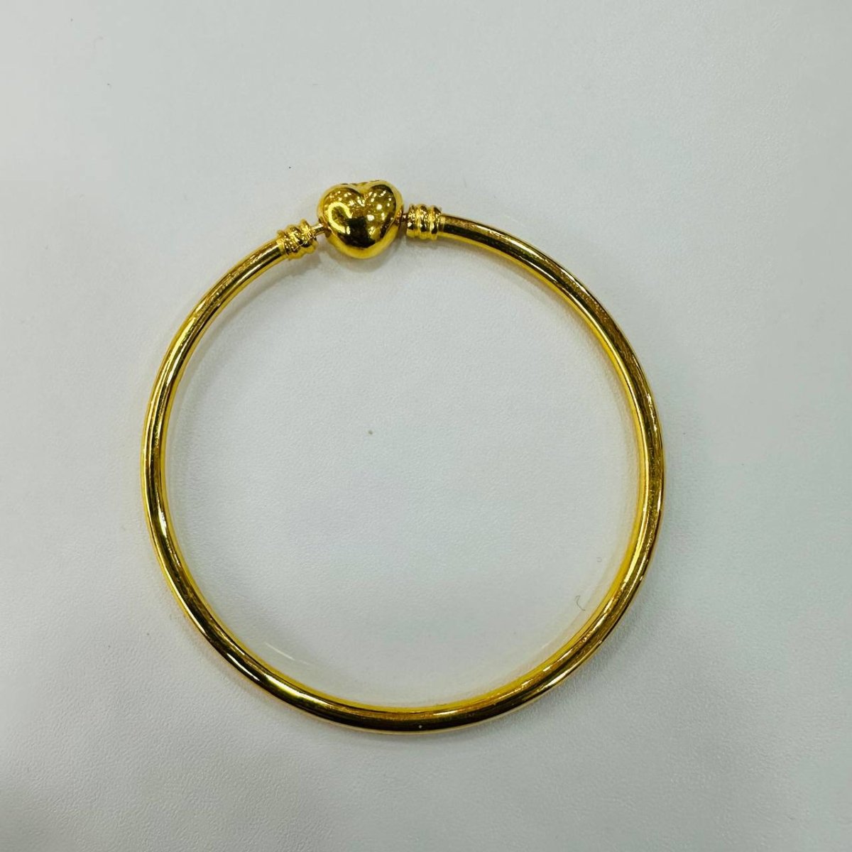22K / 916 Gold Heart Shiny Charm Bangle by Best Gold Shop - 22k gold 22k gold bangle 916 gold Bracelets