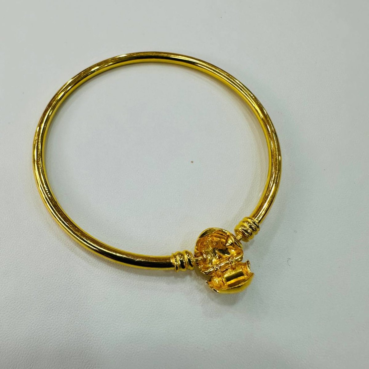 22K / 916 Gold Heart Shiny Charm Bangle by Best Gold Shop - Best Gold Shop 22k gold 22k gold bangle 916 gold Bracelets