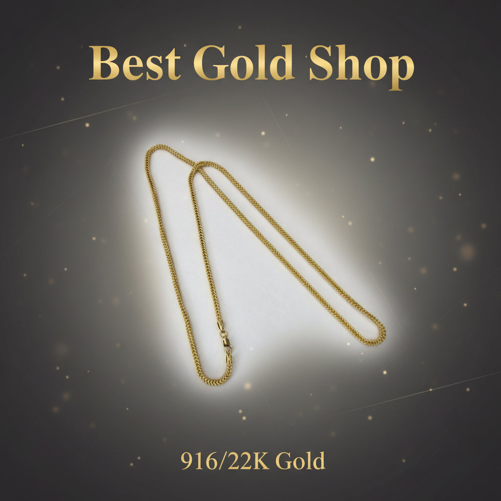 22k / 916 Gold Hollow Box Necklace by Best Gold ShopNecklacesBest Gold Shop