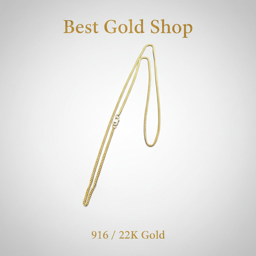 22k / 916 Gold Hollow Fish bone Necklace by Best Gold ShopNecklacesBest Gold Shop