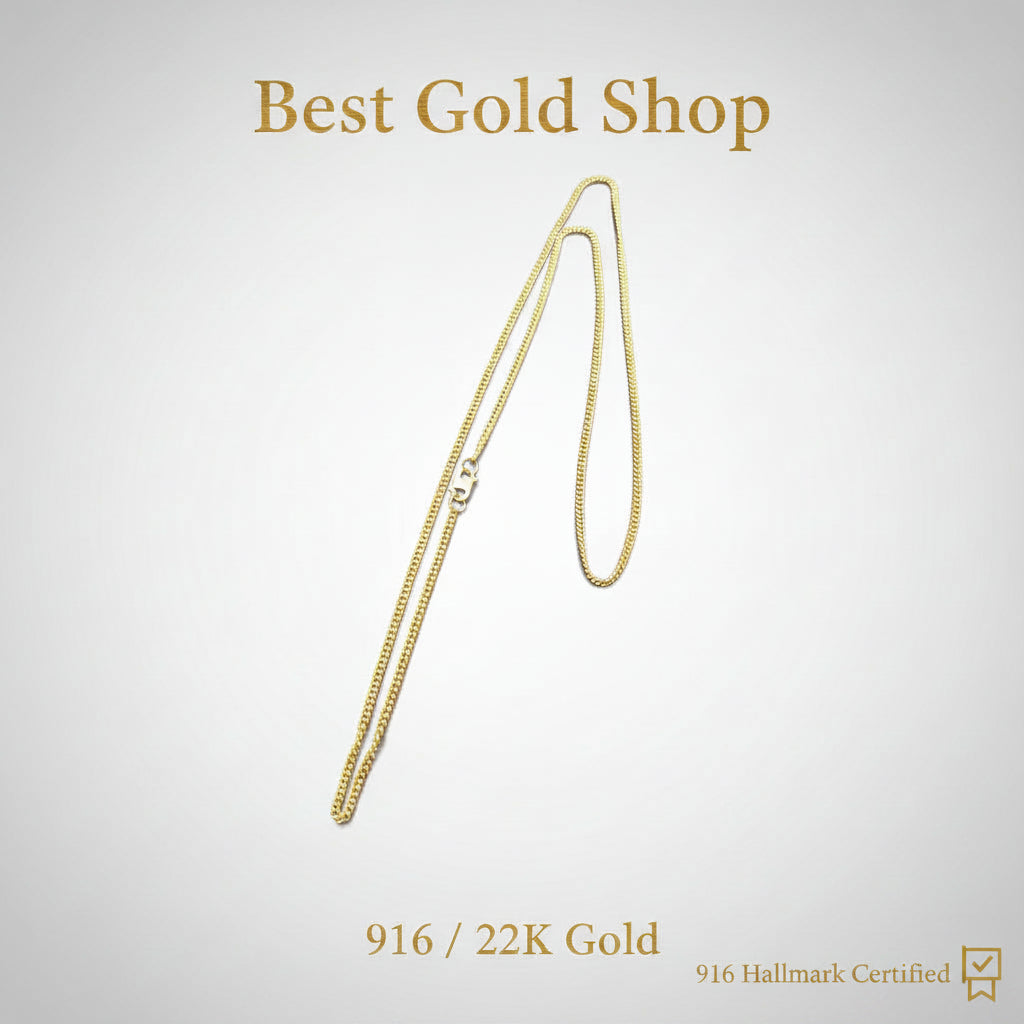 22k / 916 Gold Hollow Fish bone Necklace by Best Gold ShopNecklacesBest Gold Shop