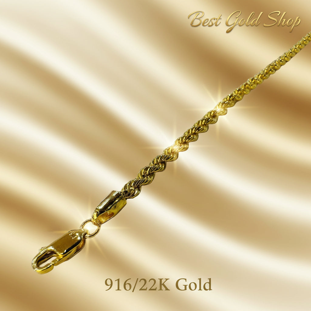 22k / 916 Gold Hollow Rope Bracelet by Best Gold ShopBraceletsBest Gold Shop