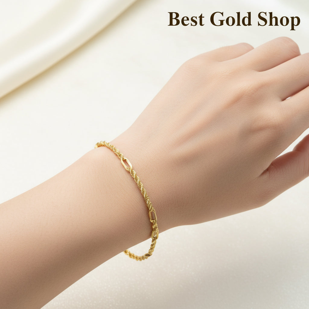 22k / 916 Gold Hollow Rope C design Bracelet by Best Gold Shop - 22k gold 22k gold bracelet 916 gold Bracelets