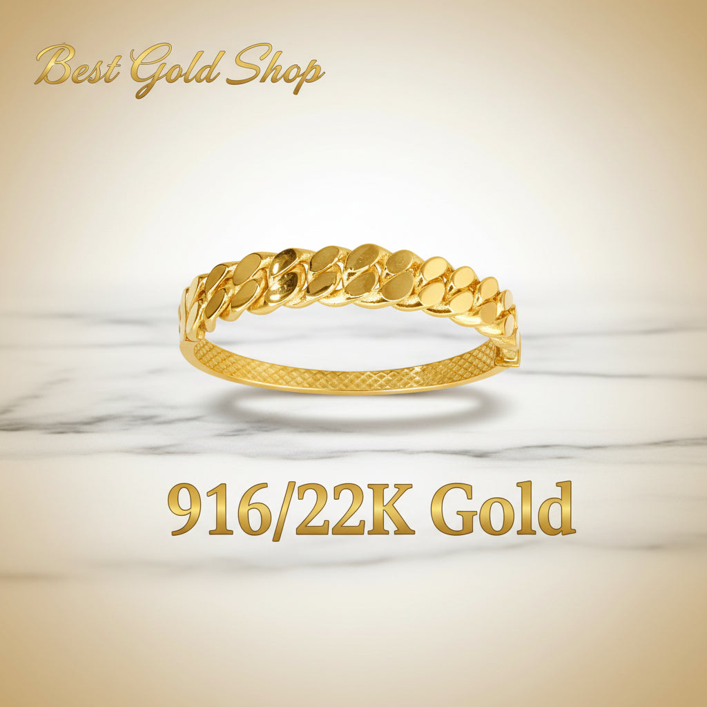 22k / 916 Gold Hollow Shiny Milo Bangle by Best Gold ShopBraceletsBest Gold Shop